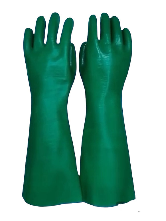 LUVA PVC FORRADA CANO LONGO 60cm PALMA ÁSPERA
